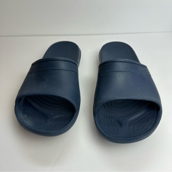 Crocs Iconic Comfort Slides Navy Blue Men’s Size 11 or Women's size 12 Beach - Picture 6 of 9